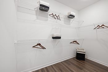 Walk-in closets with built-in shelving